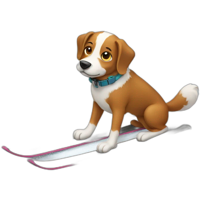 dog skiing emoji