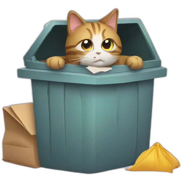 cat in garbage emoji