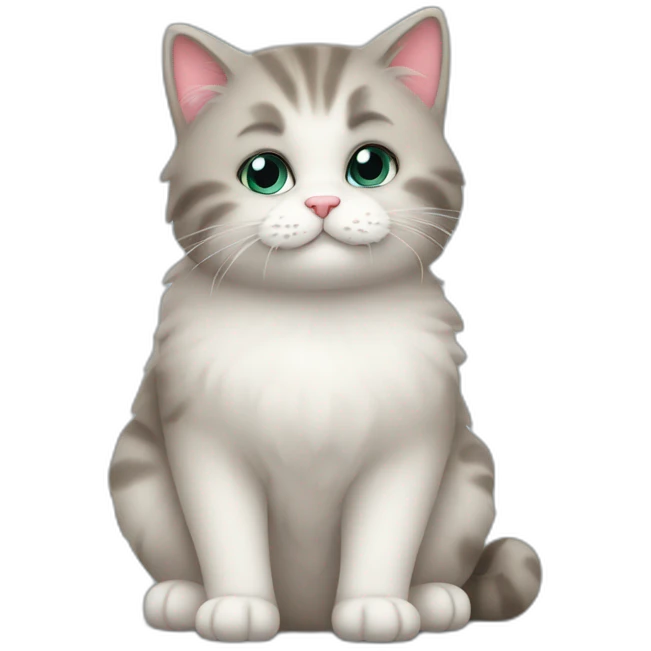 2 fluffy cat in love kiss emoji