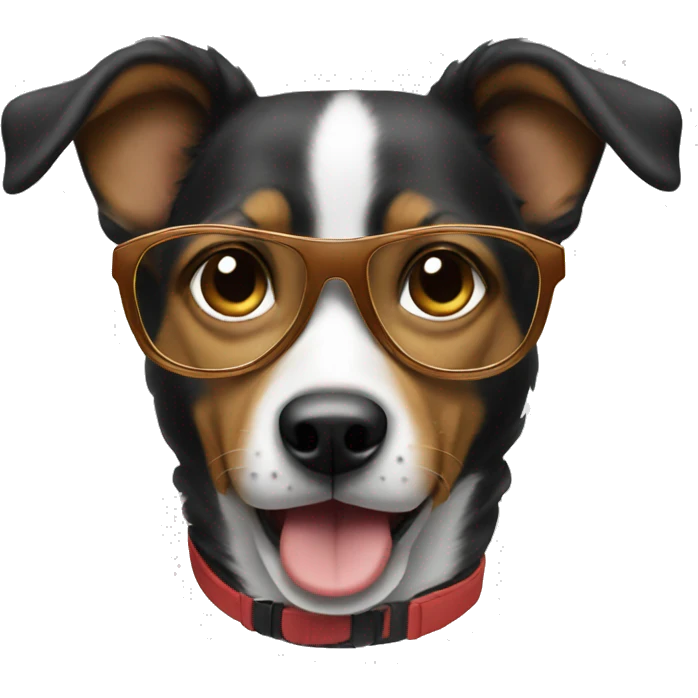 Dog with cool glasses emoji