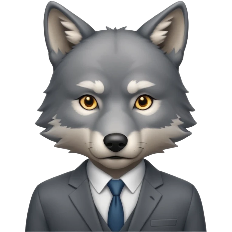 emoji of  wolf  with human body thinking emoji