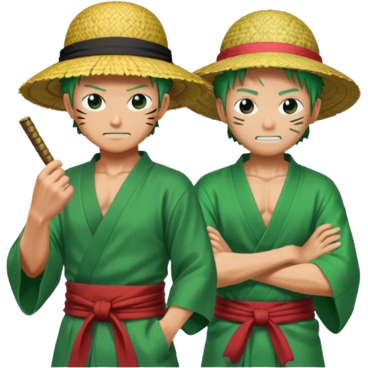 Anime fighting zoro vs luffy emoji