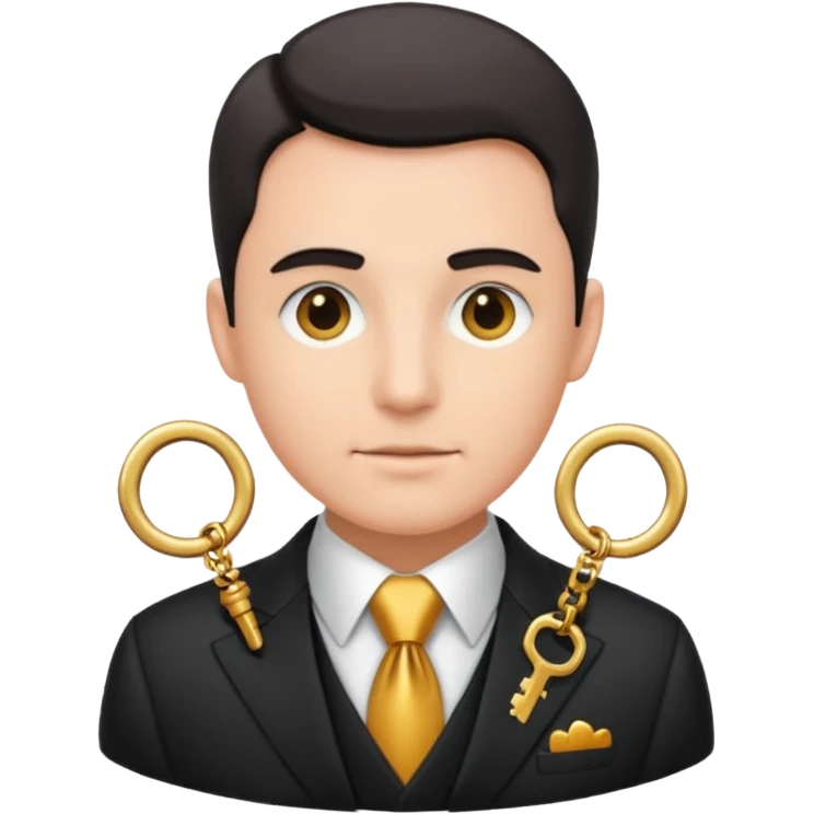 Official with Clusters of Keys Around Their Necks emoji