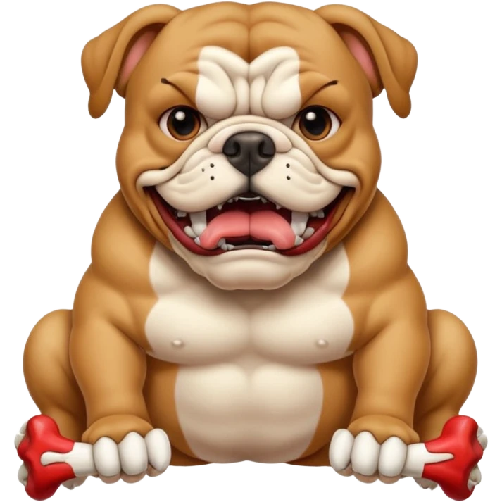 Scary Intense Bulldog, Eating Or Breaking a Bone emoji