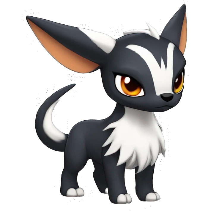 Edgy Cool Kawaii Baby Houndoom-Nargacuga-Absol-Garurumon-Pokémon Full Body Detailed High Quality emoji