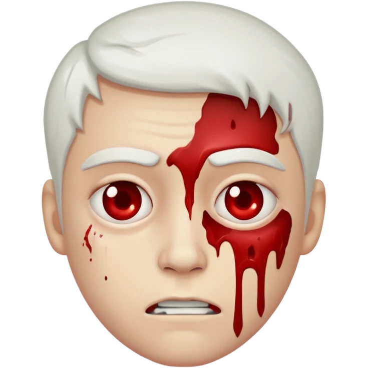 A pail white bloody character emoji