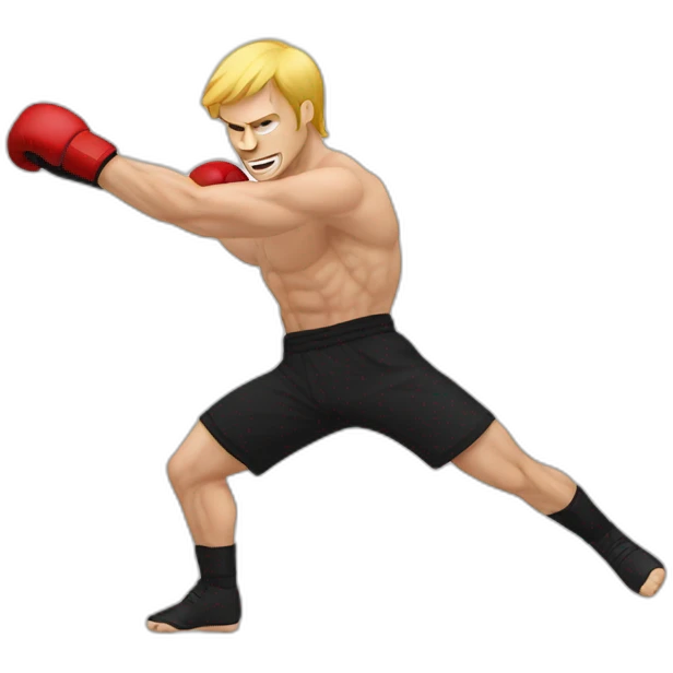 Thigh kick kickboxing white dude emoji