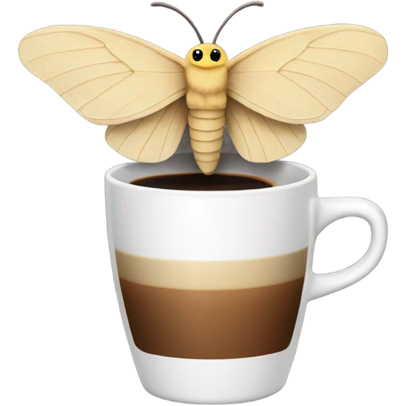 Moth (cat) drinking coffee emoji