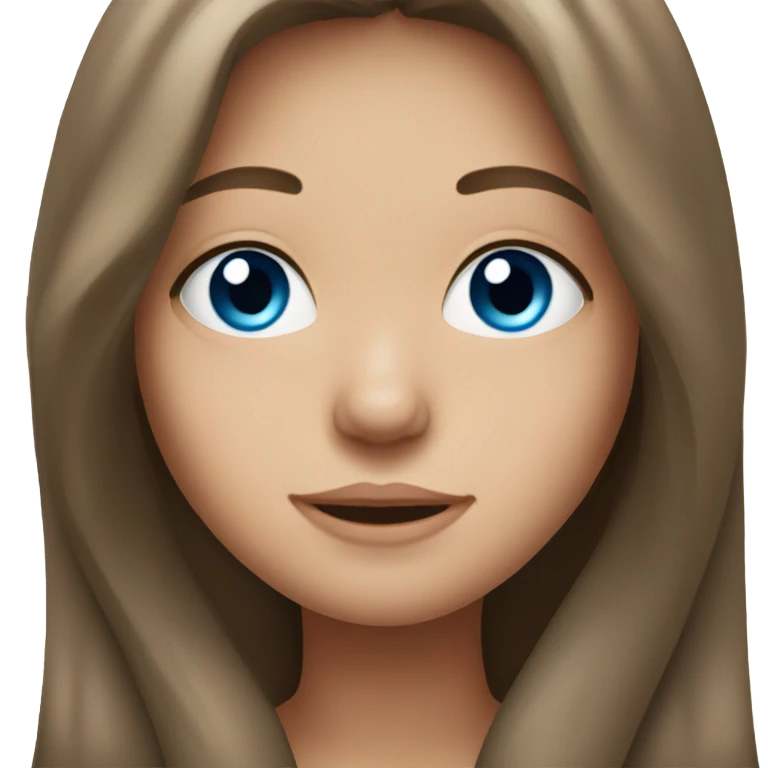 girl with long brown hair with blue eyes emoji