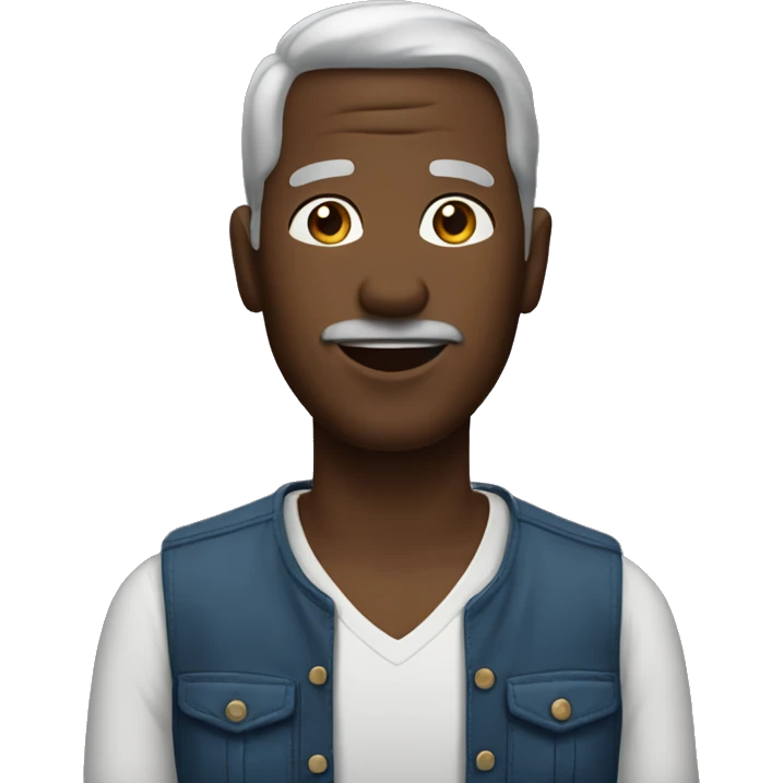 gere um emoji de homem negro com tranças  emoji