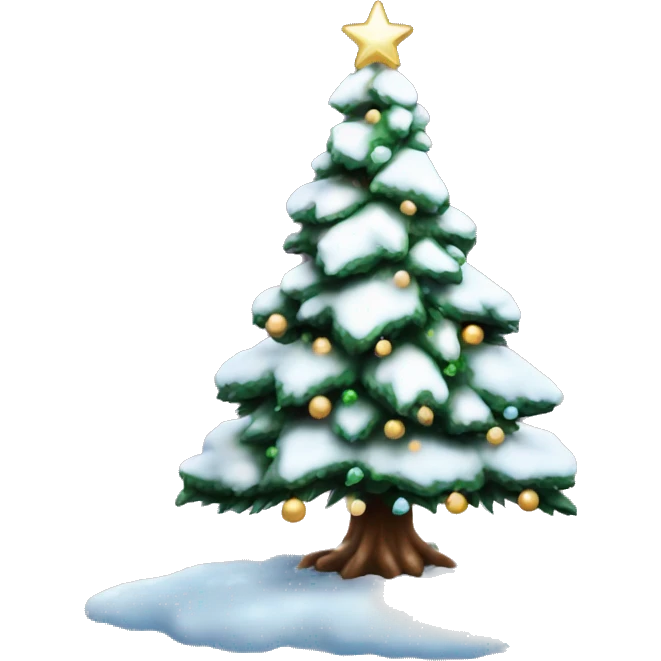 aesthetic christmas tree with snow emoji