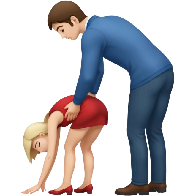 Woman bent over man from behind giving it to her emoji