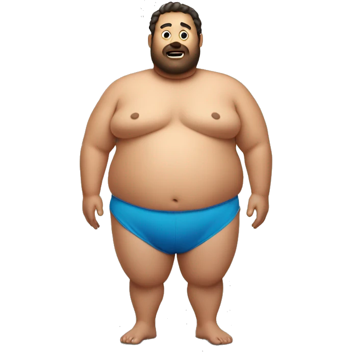 fat man turned around in bathing suit emoji