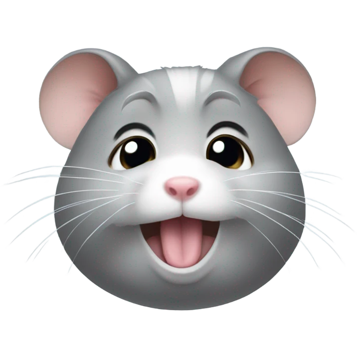 a gray hamster that cries very loudly and tears are visible emoji