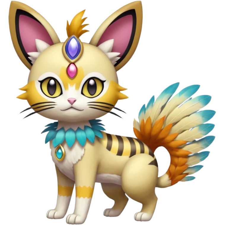 Meloetta-Meowth-Gatomon-Trico-Pokémon-Fakémon-fusion-hybrid-creature emoji