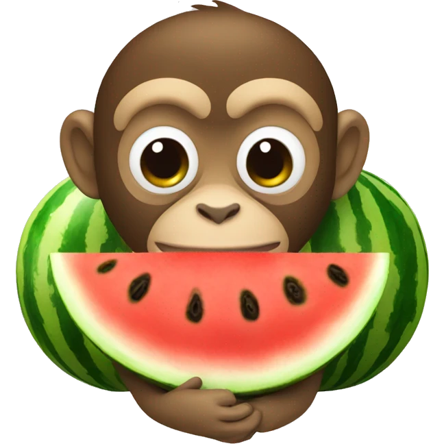monkey with watermelon emoji