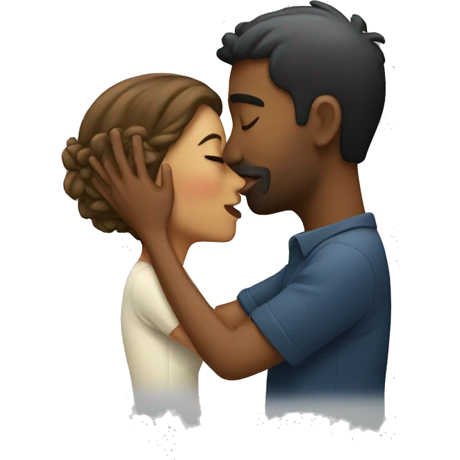 Man kissing woman emoji