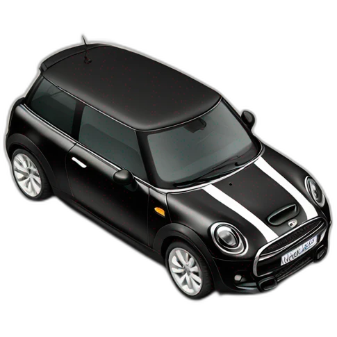 Mini Cooper s f56 noire avec le toit blanc emoji