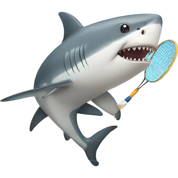 shark playing badminton emoji