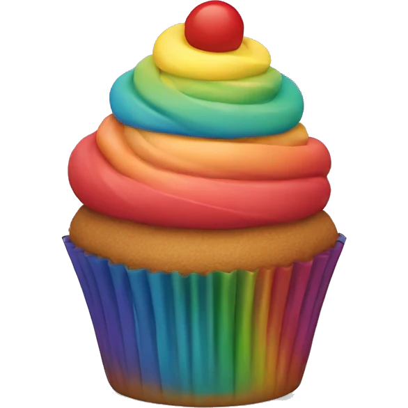 Rainbow cupcake emoji