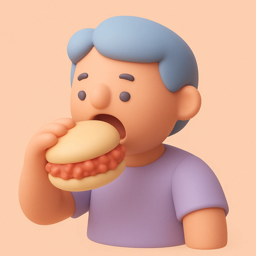 person eating sloppy joe emoji