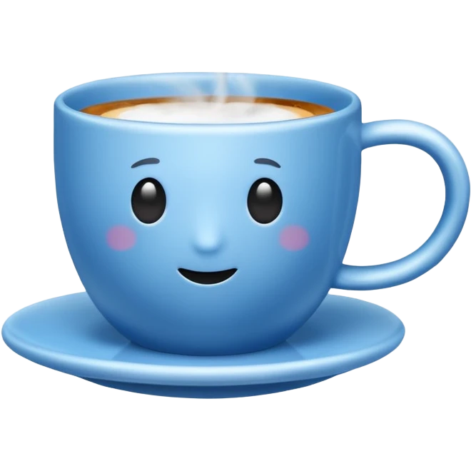 blue coffee cup with steam emoji