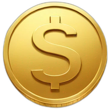a golden coin with dollar sign emoji
