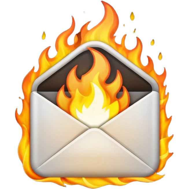 White Email with fire emoji
