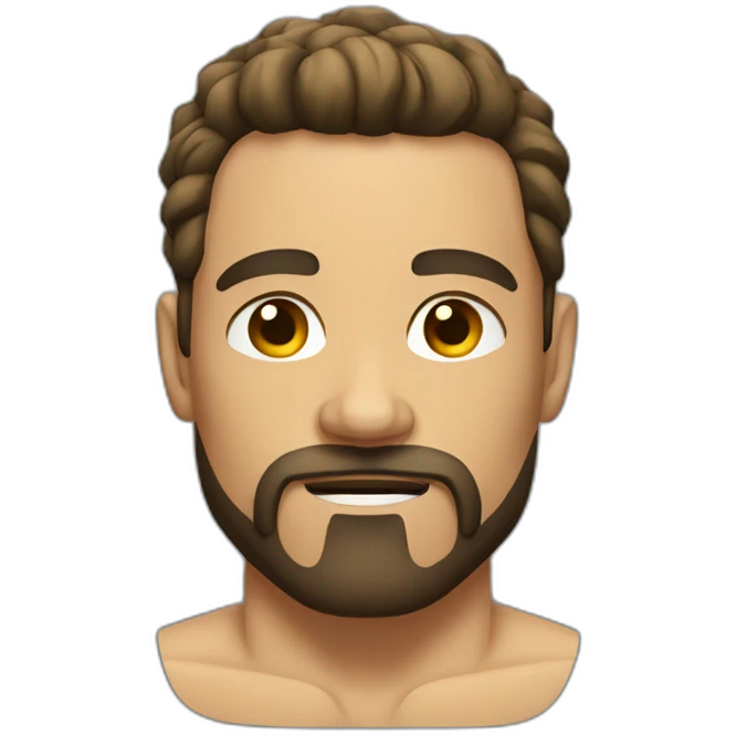 muscular man with a modern goatee emoji