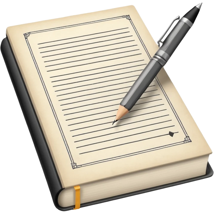 pen book with a pencil in the margins emoji