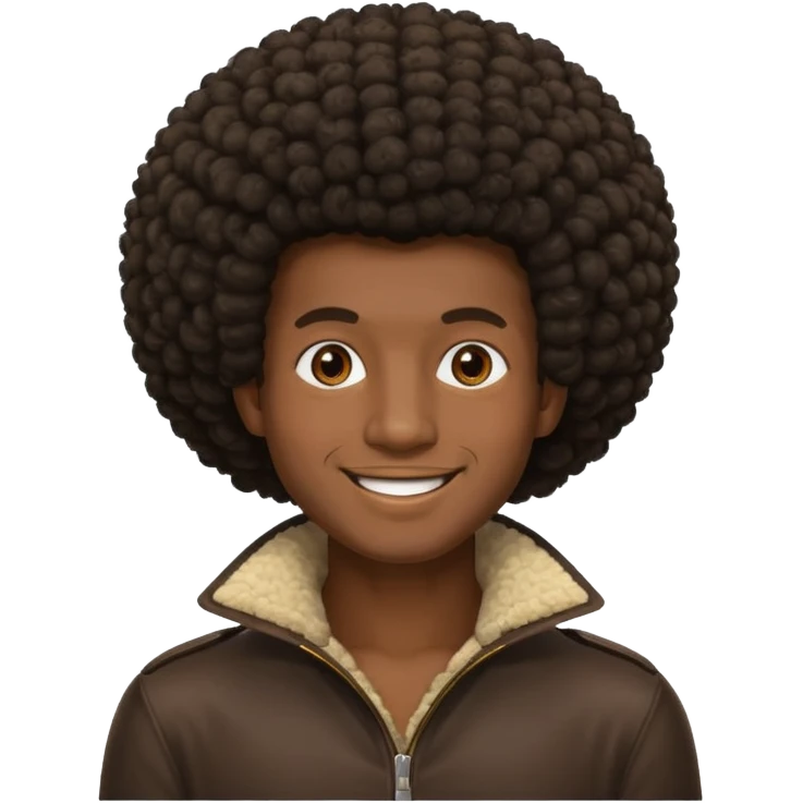 A man’s head with an Afro  emoji