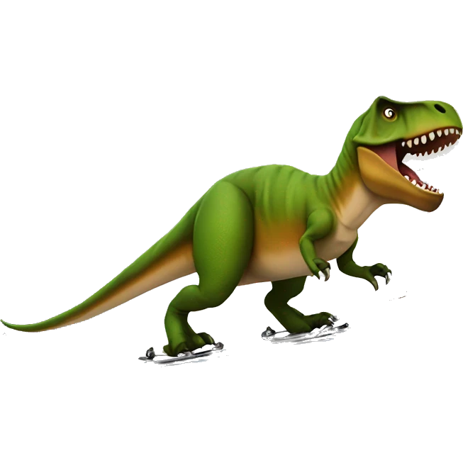 T-Rex skiing down slope emoji