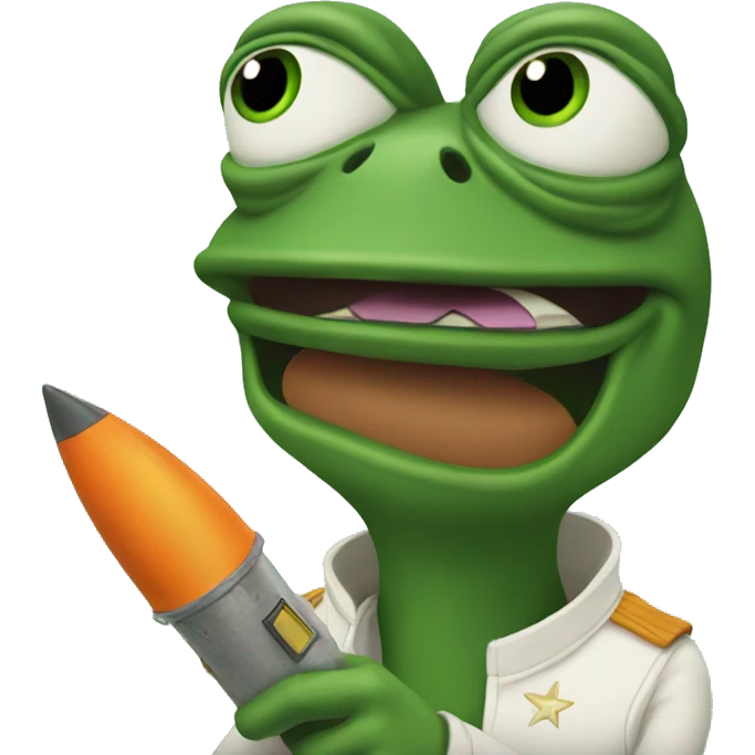 pepe with rocket  emoji