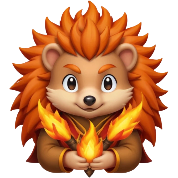 fire bender hedgehog emoji