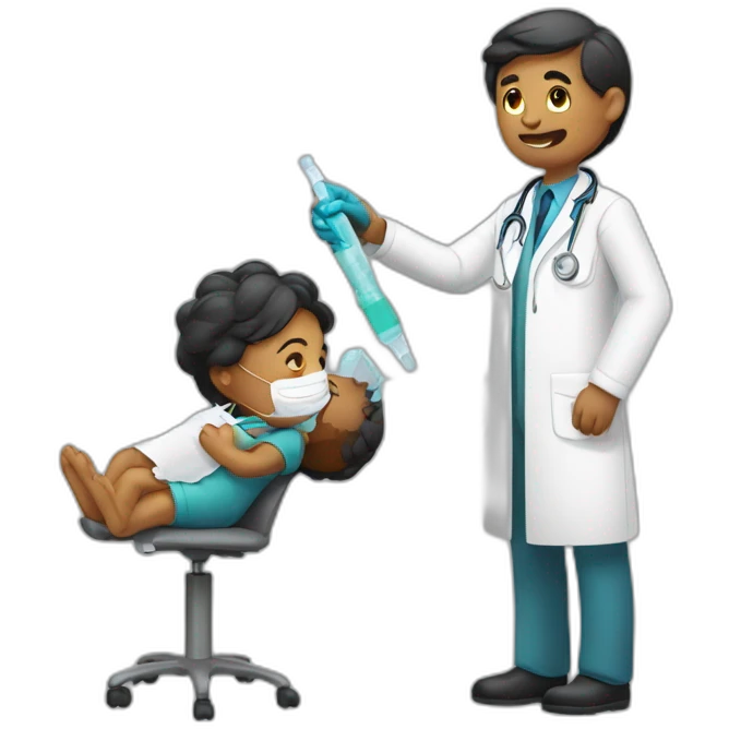 doctor giving a vaccine emoji