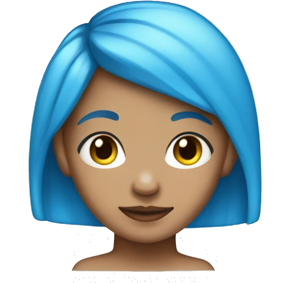 Light skin girl with blue hair emoji