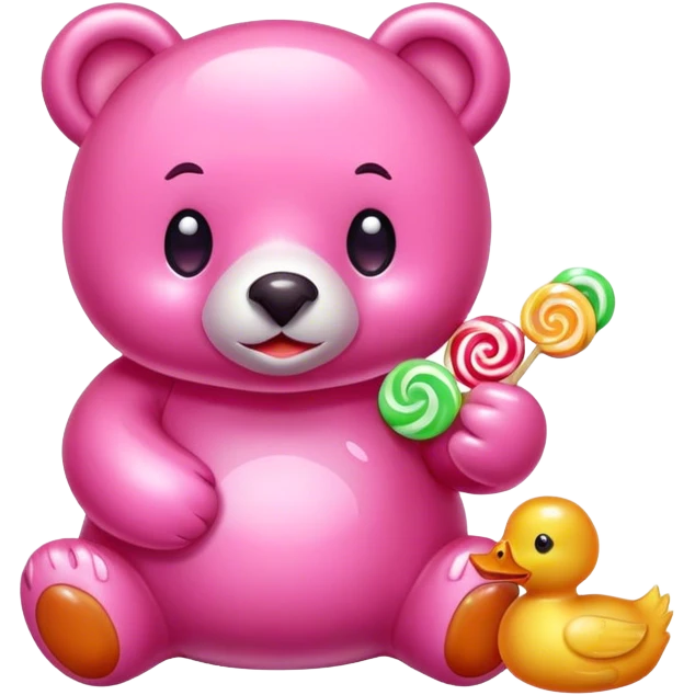 pink  bear duck jelly candy  emoji