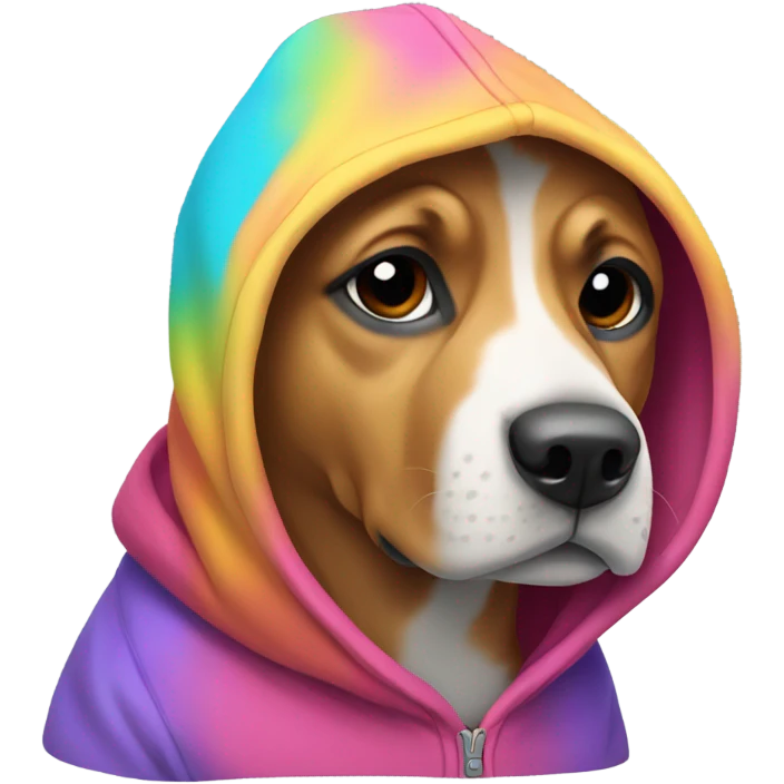 Dog wearing hoodie emoji
