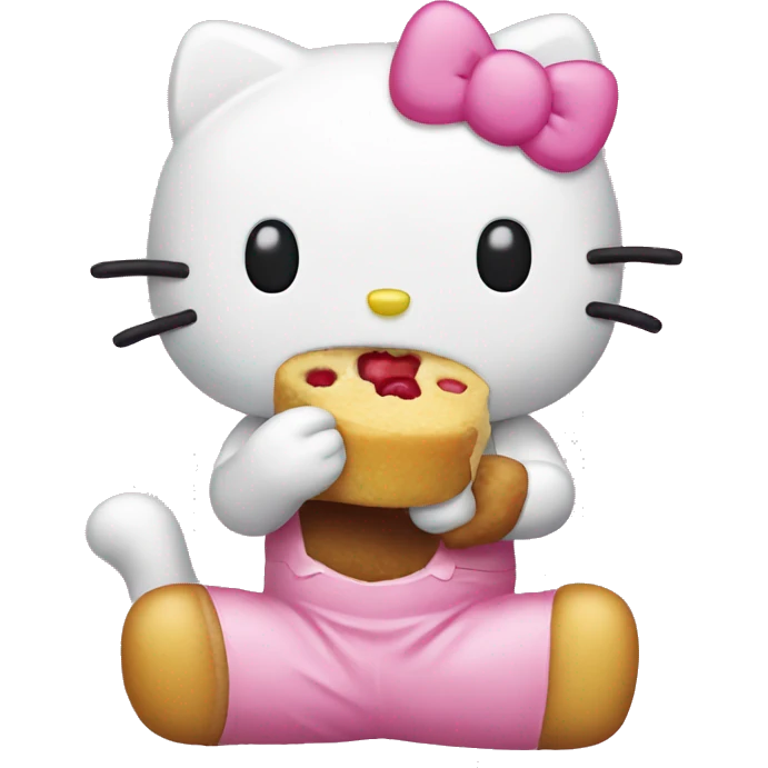 Hello kitty eating  emoji