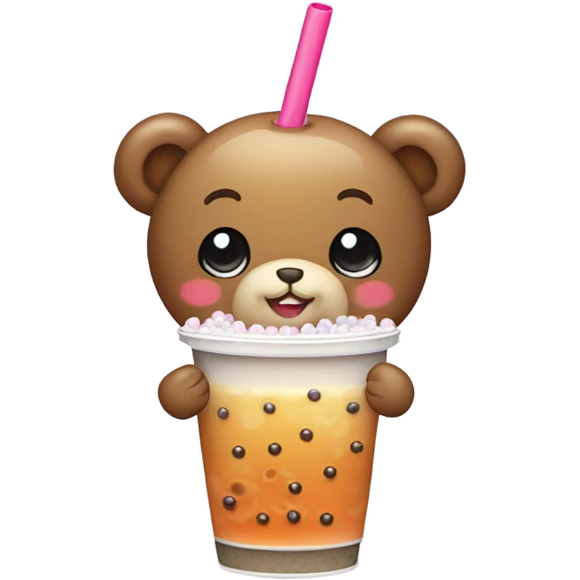 Bear with boba emoji