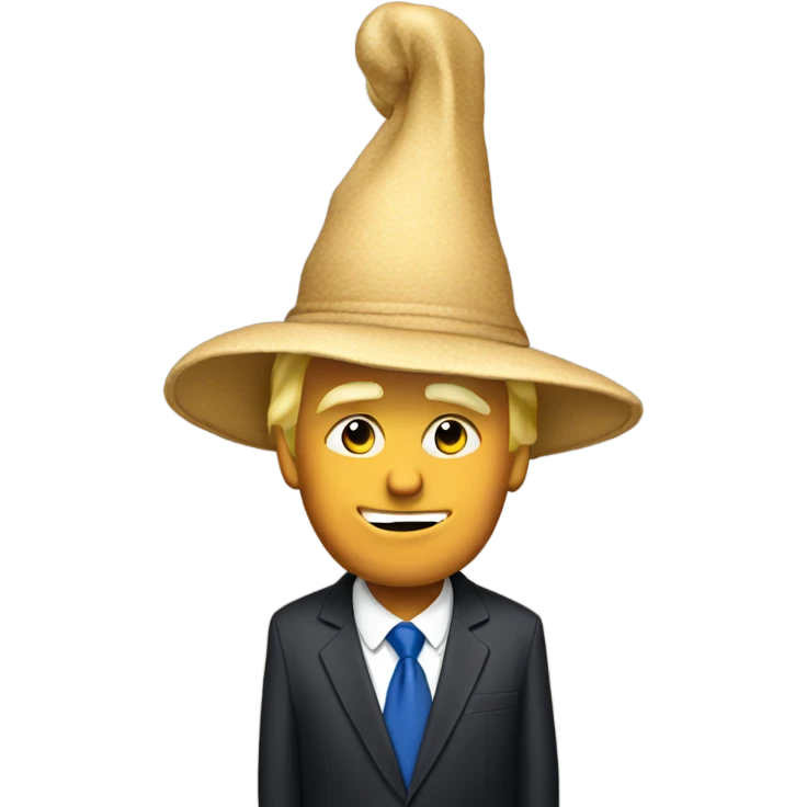 Trump wearing a tiny hat emoji