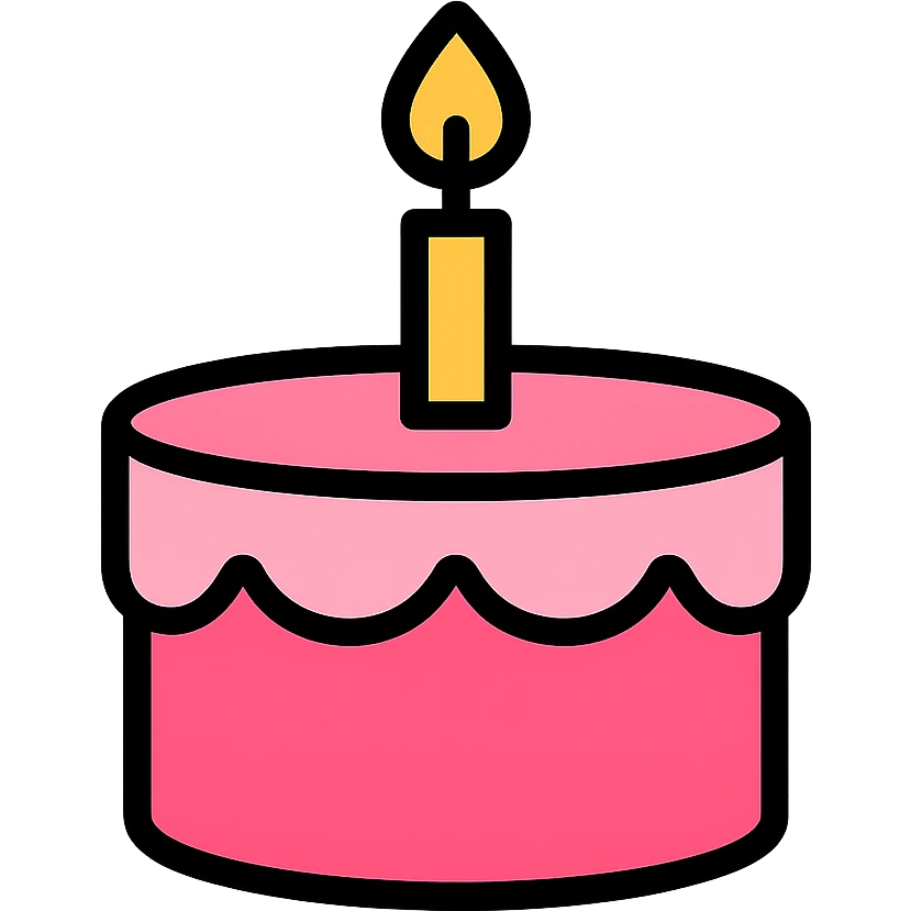 a pink cake, color outline icon style emoji