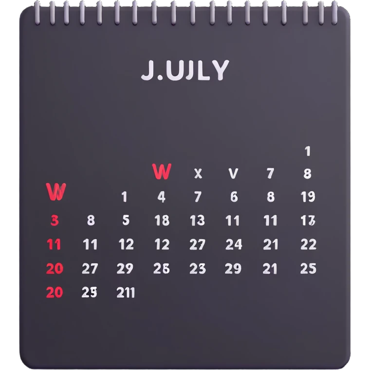 July 2025 calendar emoji