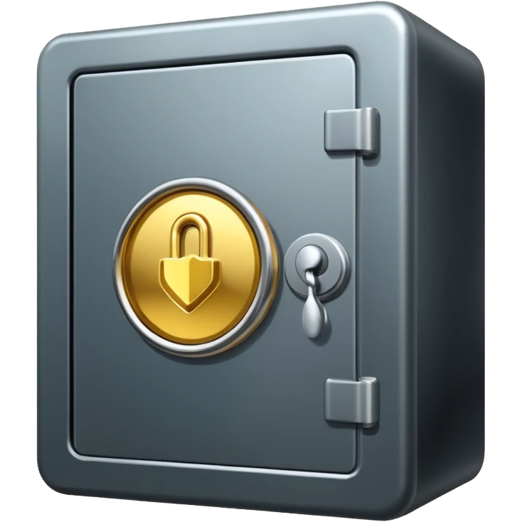 A safe is slightly open and gold is peeking out from inside. emoji