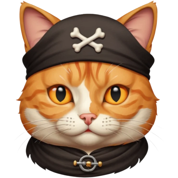 pirate cats with one eye closed with eyeband emoji