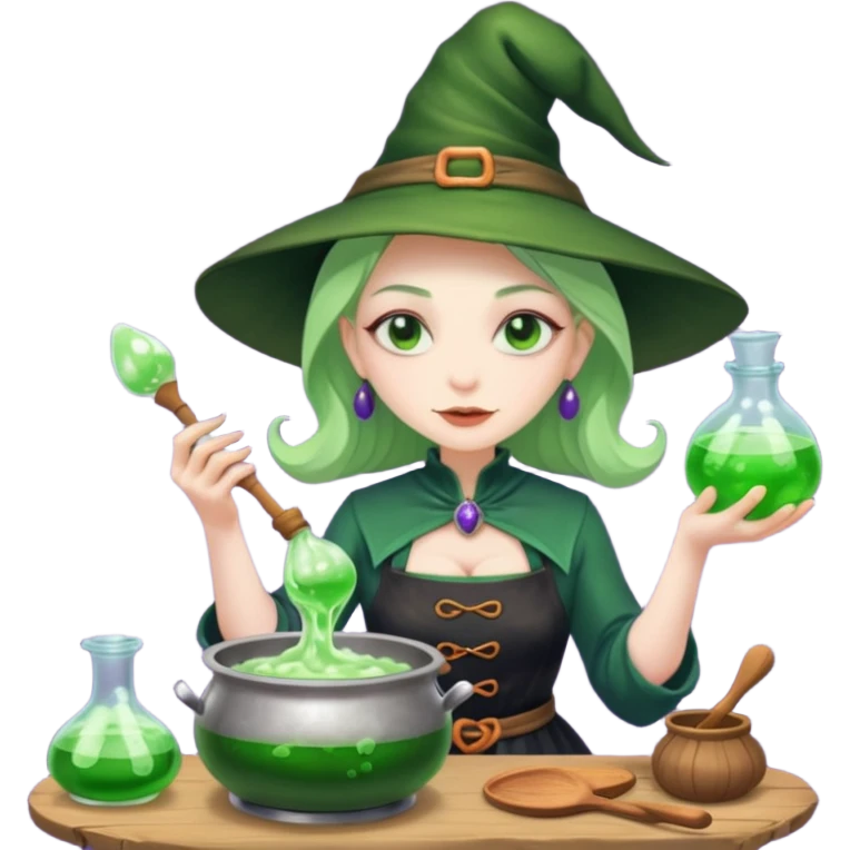 green witch cooking potion emoji