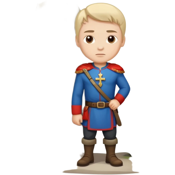 The Russian hero in front of a stone at a croThe Russian hero in front of a stone at a crossroadsssroads emoji