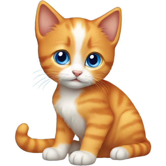 Small orange kitten with blue eyes emoji