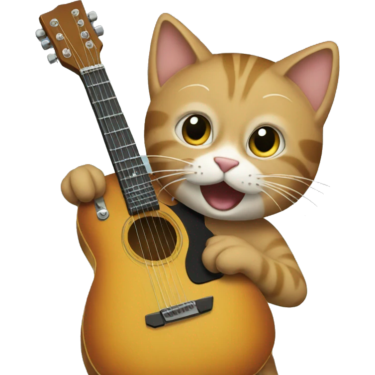 a cat palying guitar emoji