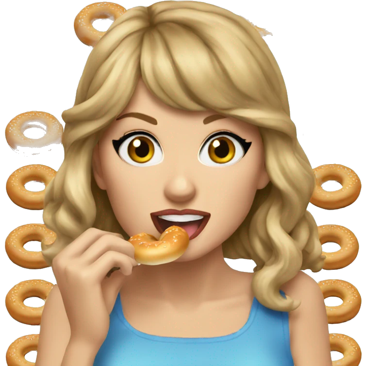 Taylor swift eating a bagel emoji